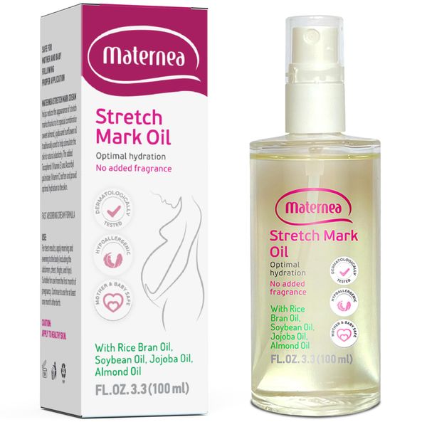 MATERNEA Stretch Mark Oil - Provides Optimal Skin Hydration and Nourishment, 3.3 FL. OZ. (100 ml)