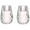 Donoucls Crystal Candle Holder Honeycomb Designed Hand Cut Crystal Household Taper Candlesticks Banquet Decorations for Dinner 2.4x3.2Inches Pack of 2, Clear