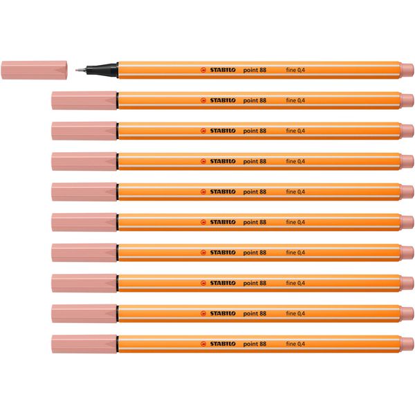 Fineliner - STABILO point 88 - Pack of 10 - Blush