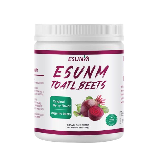 ESUNM Organic Beet Root Powder, 3-in-1 Nitric Oxide Supplement for Men, Support Healthy Blood Pressure and Blood Circulation (Original Berry Flavor)