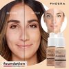 Phoera Foundation Full Coverage Makeup Set - Includes Nude & Buff Beige 30ml Matte Foundation PLUS x2 6ml Pore Minimising Face Primer