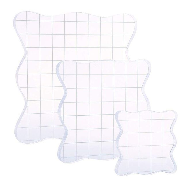 CCINEE Acrylic Panel Acrylic Block Clear Stamp Support Tool Set of 3 Large Medium Small