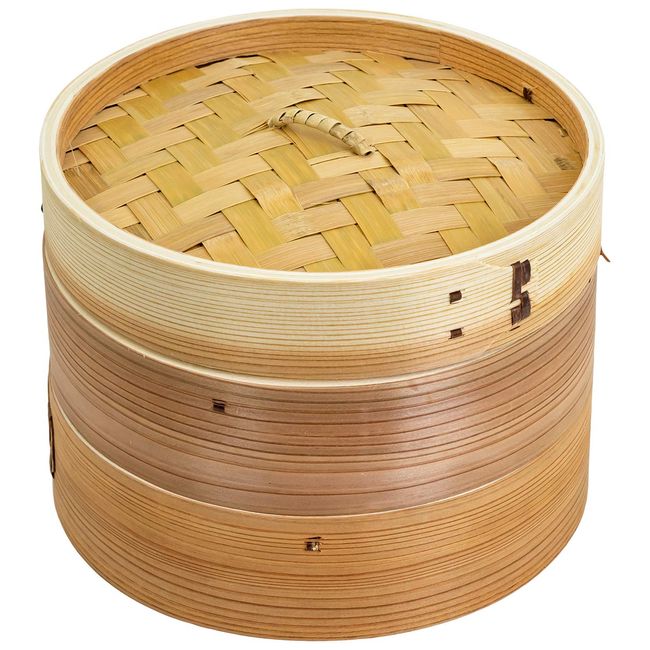 Umezawa 61454 Wooden Chinese Seiro, 8.3 inches (21 cm), 2 Tiers, Diameter 8.3 x 6.1 inches (21 x 15.5 cm)