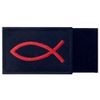 Jesus Fish Ixis Embroidered Velcro Patch, Red and Black