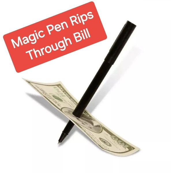 Magic Trick Mystery Pen Through Dollar Bill Street Magician's Prop T15