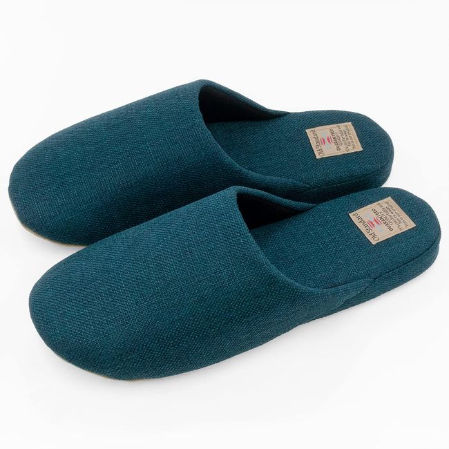 Okumura AAAA6019BL Slippers, For Guests, Non-Slip, Lightweight, Washable, Noise Resistant, Men's, Large, Blue, Old Standard, Soft