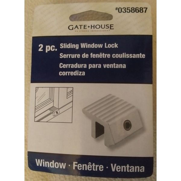 2 Packs of 2 Gatehouse Tamper Resistant Aluminum Sliding Window Locks 0358687