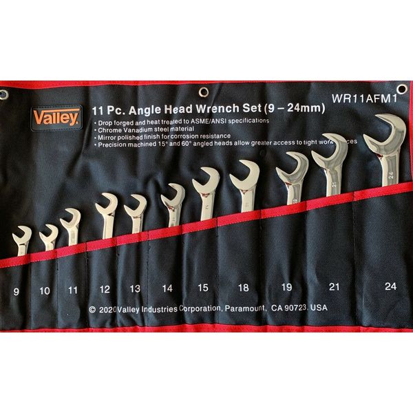 11 pc Combination Angle Wrench Set METRIC