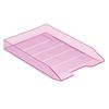 Acrimet Stackable Letter Tray Front Load, Letter Size, Plastic, Clear Pink Color, 1 Unit