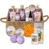 Bath Spa Gift Set (Aqua Elegante) - Luxury Basket With Honey & Lavender