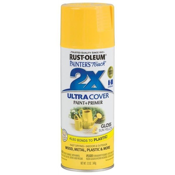 NEW CASE OF (6) RUSTOLEUM 249092 ULTRA COVER 2X SUN YELLOW SPRAY PAINT 7102650