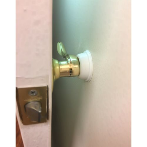 Rubber Door Stopper Bumpers (Pack of 4) White - Made in USA - Self Adhesive Wall Protectors, Prevent Damage to Walls from Door Knobs Handles, Guard and Shield