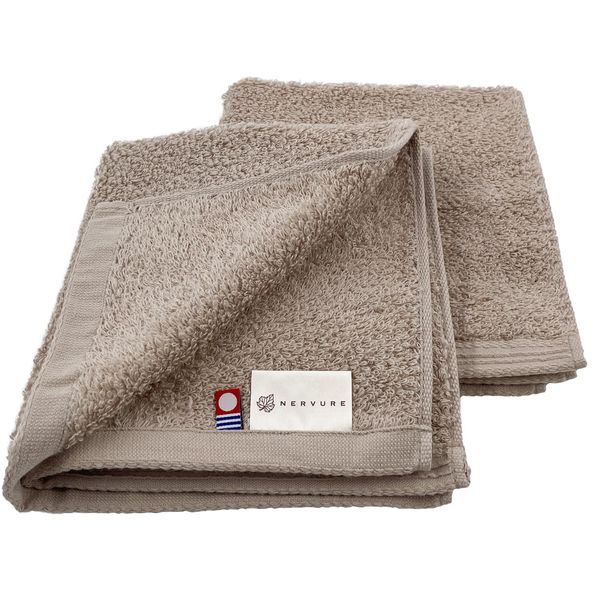 Imabari Towels, Rian Hand Towels, Set of 2, Beige, Fluffy, Soft, Brand, Highly Absorbent, Medium Thick, Luxury, Solid, Sweet Twist, Made in Japan