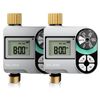 [2 Pack] QUOBAS Digital Water Timer, Programmable Sprinkler Controller, Large LCD Display, Auto/Manual/Delay Modes, for Garden Hose Watering and Drip Irrigation System