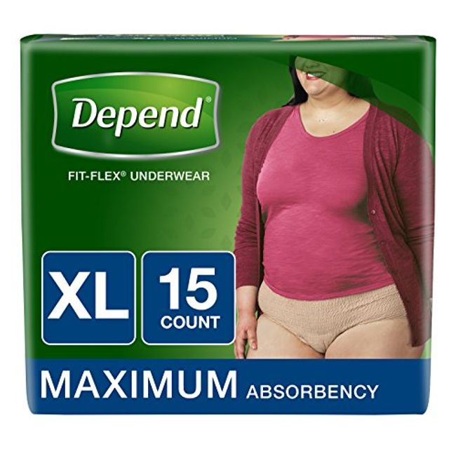 Depend Fit-Flex Incontinence & Postpartum Underwear for Women XL