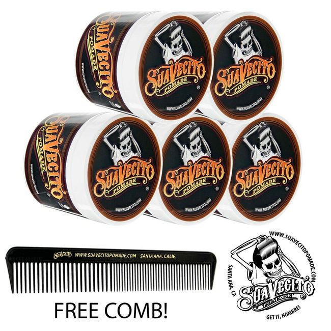 Suavecito Original Hold Pomade 5 Pack Bundle 4 oz. Cans