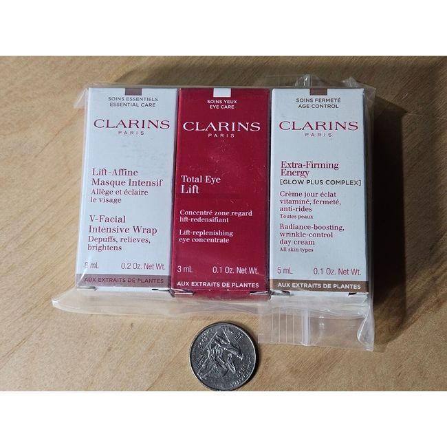 CLARINS  Skincare 3 Sample set-Lift-affine, eye lift, wrinkle day crem #RA-18