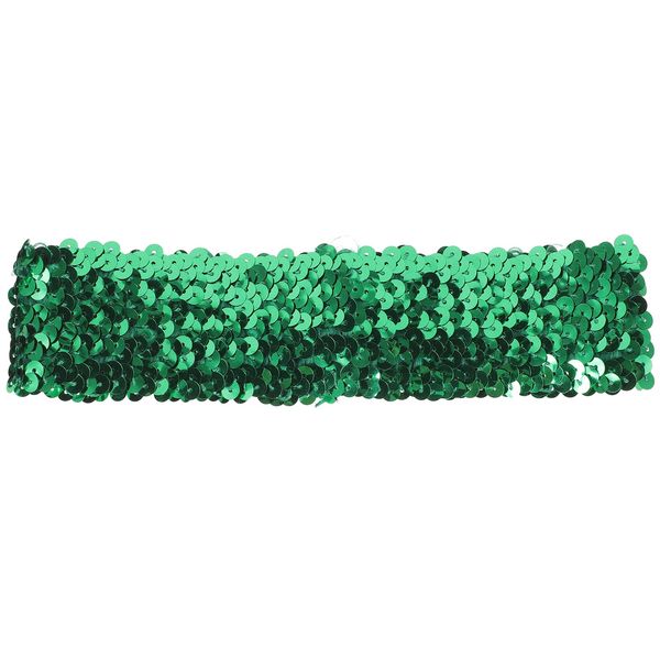 Uonlytech Sequin Headband Adjustable Non Wide Headband Sparkly Sports Bling Hairband 1920s Glitter Headdress for Women Girls, Green Elastic Sports Headband