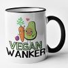 Vegan Wanker - Funny Rude Vegan Mug (Black)