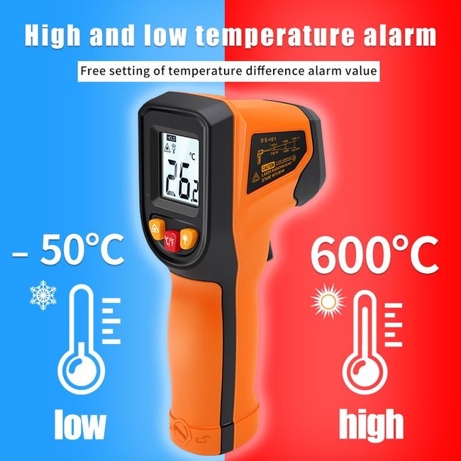 Non-Contact Pyrometer Infrared Thermometer Thermal imager Thermometro Laser  Digital Temperature Meter Thermometer Gun Pyrometer
