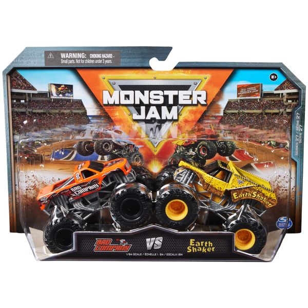 Monster Jam, Official Earth Shaker Vs. Bad Company Die-Cast Monster Trucks, 1:64 Scale, Kids Toys for Boys Ages 3 and up