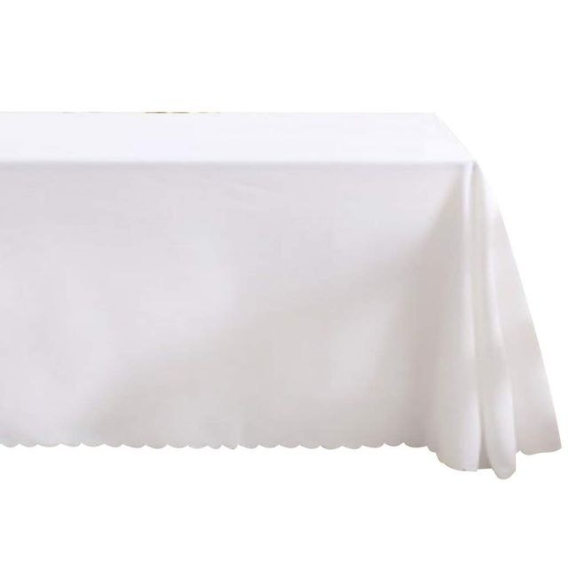 HappyHome Fabric Tablecloth, Solid Color, 53.1 x 70.9 inches (135 x 180 cm), Simple Design, Washable