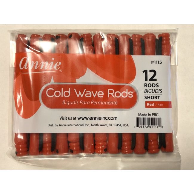 BRAND NEW ANNIE #1115 COLD WAVE RODS RED SHORT 12PCS/PK