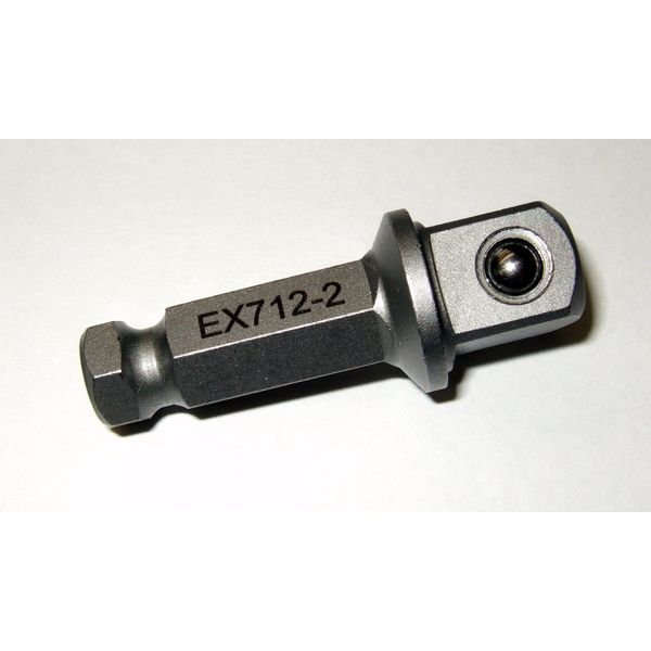 7/16 Hex to 1/2 Square Socket Adapter Drive Converter Spring Ball Retainer 2"