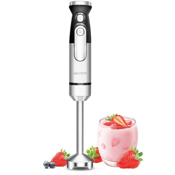 Amateys Immersion Blender,700W Handheld Blender with Heavy Copper Motor,Infinitely Variable Speeds Stick Kitchen Blender,Detachable Stainless Steel Smoothie Blender,for Soup Puree Baby Food Juice