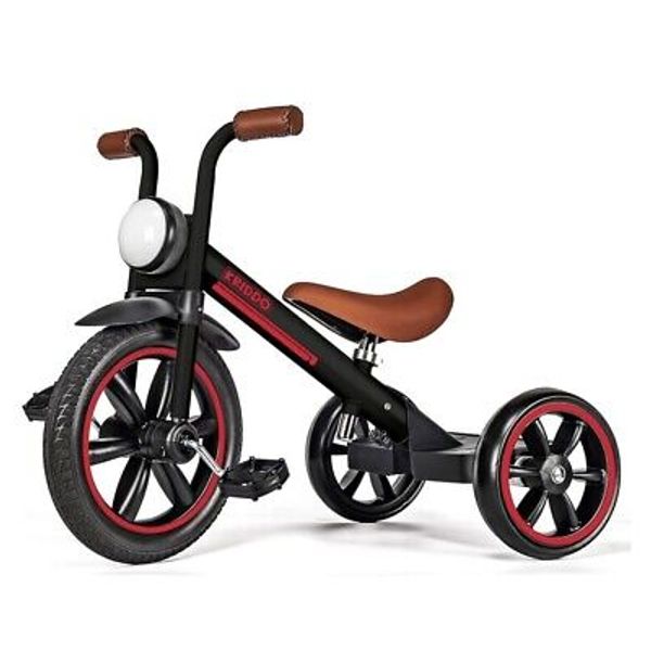 KRIDDO Kids Tricycle 12in Puncture Free Wheel, Front Light, Adj Seat Height New