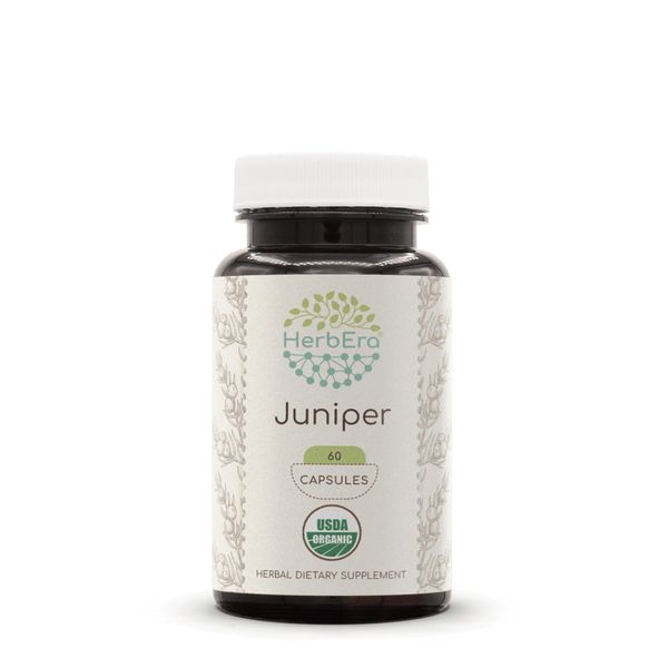 Juniper 60 Capsules, 500 mg, Made with USDA Organic Juniper (Juniperus communis) Dried Berry (60 Capsules)