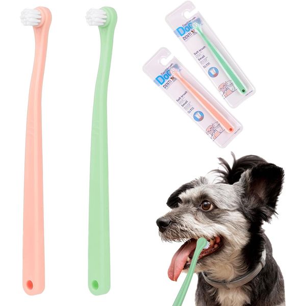 2 Pack Dog Toothbrush Pet Toothbrush Cat Tooth Brush Puppy Toothbrush Mini Head