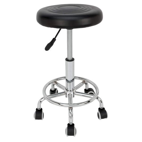 Performance Tool W85027 Adjustable (19 - 24 Inch) Pneumatic Rolling Bar Stool, 250 Lbs Capacity