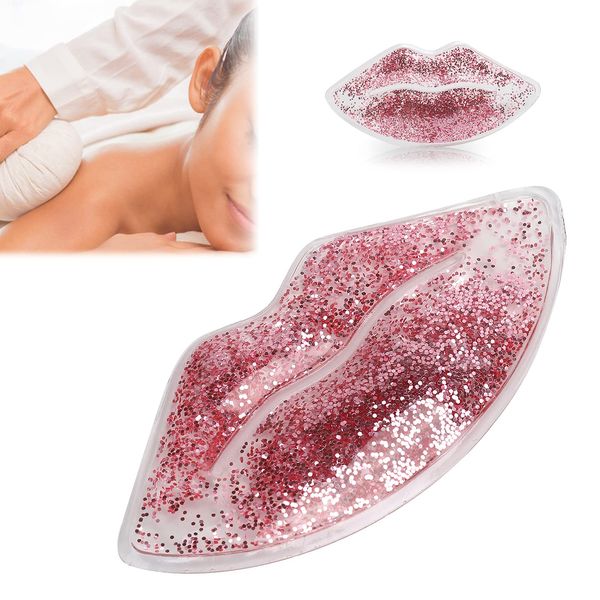 Lip Mask, Reusable Ice Pack, Lip Shaped Lip Ice Pack, Leakage Proof Compress Pack Lip Cooler Gel Pack, Anti Aging Lip Care Pad for Reduce Swelling of Lips