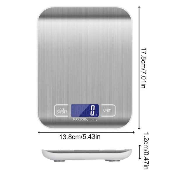 Stainless Steel Digital Kitchen Scale, Multifunctiona