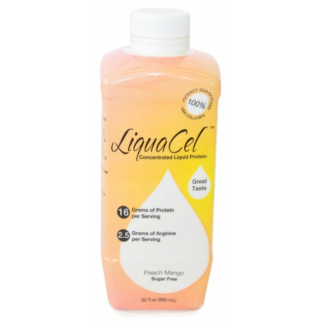 LiquaCel Protein Supplement, Peach Mango 32 oz. Bottle Ready to Use, Case of 6