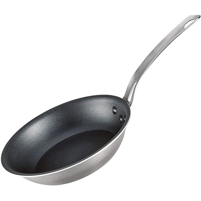 Hokuriku Aluminum Meister 2-Layer Clad, Induction Compatible, Frying Pan, 9.4 inches (24 cm), Made in Japan, Silver