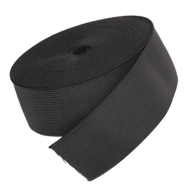 The Bead Shop Flat Elastic Wide Bands | Stretch Band Sewing Elastic | Waistbands, Sewing Crafts, Wig Making | 6 metres (Black, 38mm)