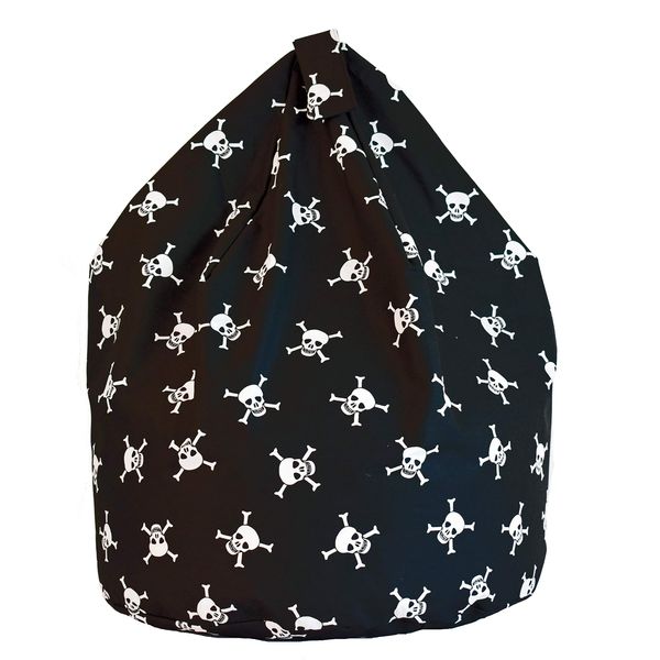 Cotton Black Skull and Cross Bone Pirate Bean Bag Large Size