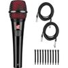 Briskdrop sE Electronics V7-PTT Talk Back Handheld Dynamic Microphone - Bundle with 2 XLR Cables and 10 Cable Ties