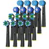 Replacement Toothbrush Heads Fits Oral B Braun for Precision/Sensitive/Floss/Cross Clean Replacement Brush Heads Pack of 16 Black Standard Clean Heads Refill for 7000/Pro1000/9600/5000