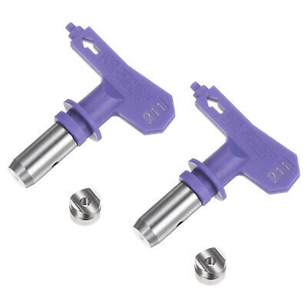 2pcs Reversible Spray Tips for Airless Sprayer 211 Paint Spray Nozzle, Purple