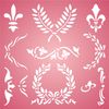 Classic Stencil - 16.5 x 16.5cm (M) - Reusable Fleur-de-lis Laurel Wreath Gothic Scroll Wall Stencil Template