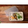 [ 2 Pack of 75 ] Compostable Eco Friendly Container Trays with Lids 34oz.