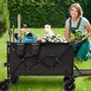 Extra Long Extender Wagon Cart,Collapsible Folding Heavy Duty Beach Wagon Cart