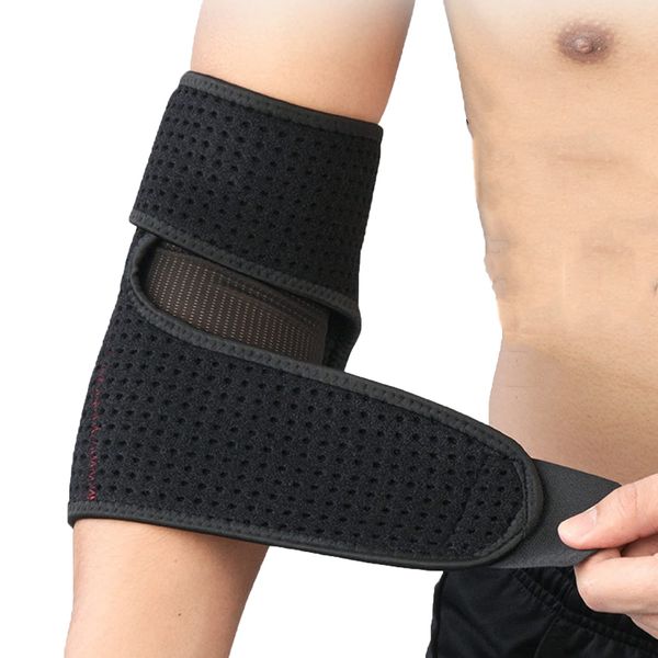 Elbow Support Brace Compression Neoprene Sleeve with Adjustable Strap Arthritis Joint Injury Pain Relief Arm Support for Women Men Breathable Tennis and Golfers Elbow Guard Protector Elbow Pad(Single)