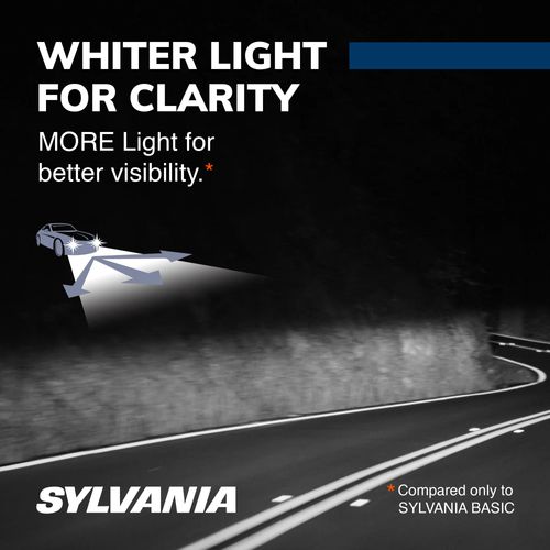 SYLVANIA - H11 SilverStar - High Performance Halogen Headlight Bulb, High Beam, Low Beam and Fog Replacement Bulb, Brighter Downroad with Whiter Light (Contains 2 Bulbs)