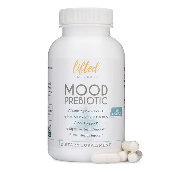 Lifted Naturals Mood Prebiotic Prebiotic Fiber Supplement - 90 Capsules - Features Prebiotic GOS, Plus Prebiotic XOS and FOS - Natural Mood, Immune & Digestive Support