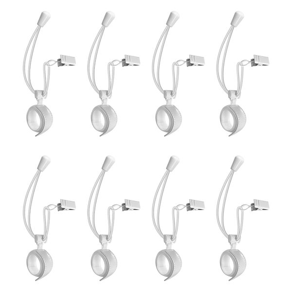 LimoStudio [8 Pack] White Color Backdrop Elastic String Holder Clip, Length Adjustable, Background Paper Canvas Fabric, Wrinkle Remove, Tightening, AGG3364