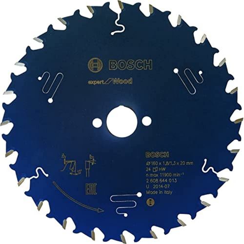 Bosch 2608644013 24T "Expert" Circular Saw Blade for Wood, Blue, 160 x 20 x 1.8 mm